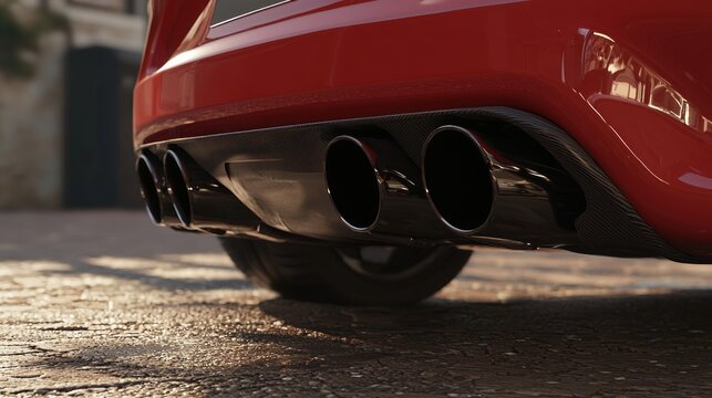 Sleek Dual Exhaust Tips Positioned Perfectly on a Modern Vehicle