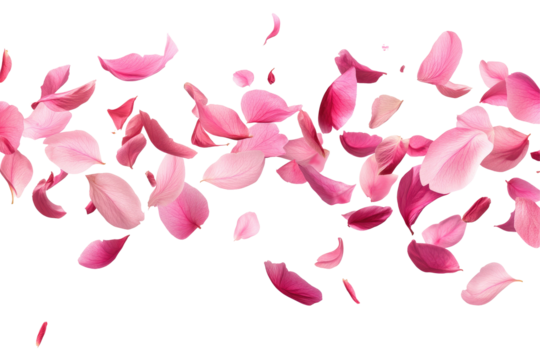  flying petals on white background - Powered by Adobe