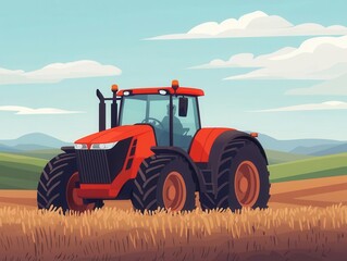 Obraz premium Hightech machinery producing GPSenabled agricultural vehicles