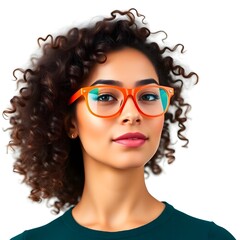 women with glasses, orange glasses, digital art, illustration, portrait, female, fashion, style, modern, contemporary, graphic, design, artwork, creative, artistic, visual, image, trendy, fashionable,