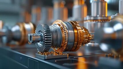 Naklejka premium Precision manufacturing of energyefficient industrial turbines