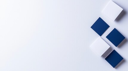 Abstract Blue and White Squares Background Design