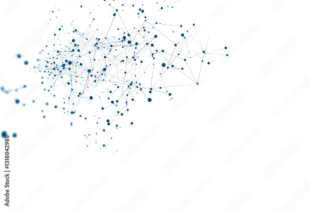 Wall mural abstract technology background with network connections isolated on transparent background
