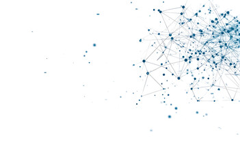 Abstract technology background with network connections isolated on transparent background