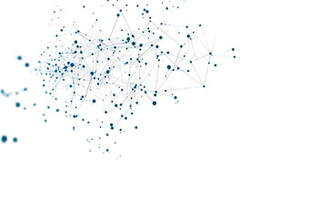 Abstract technology background with network connections isolated on transparent background