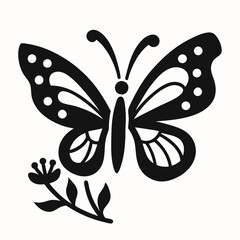 Colorful Butterfly In Vector White Background