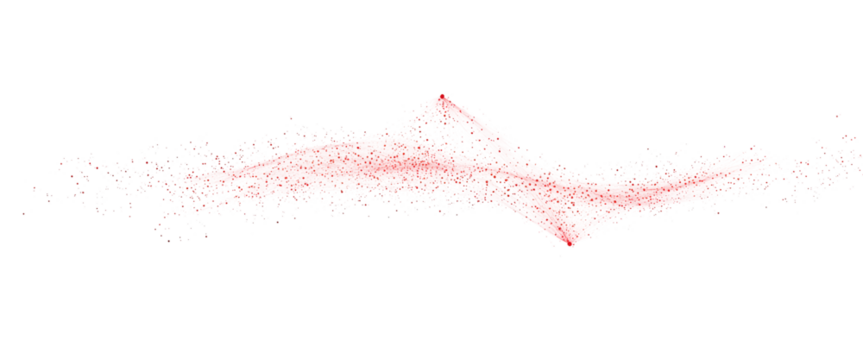 Abstract representation of interconnected nodes and lines isolated on transparent background
