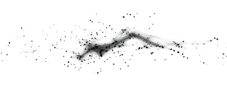 Abstract background with lines and dots with banner design isolated on transparent background - Powered by Adobe