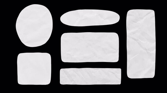 Paper Cutout Text Boxes &ndash; Animated Speech Bubble Pack, rectangle, square, circle, craft text box, wiggle