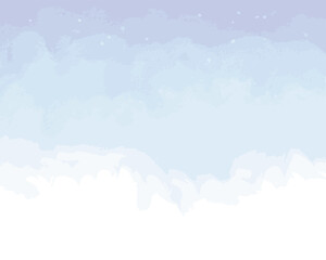 Soft Blue Watercolor Vector Background with Dreamy Sky Effect