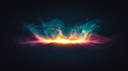 Fototapeta premium Abstract AI Energy Vibrant Blue Orange Flow Dynamic Lines High Res