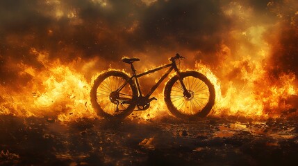 Fiery Inferno: A Mountain Bike's fiery Trial