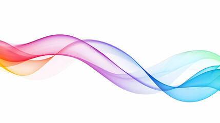 Fototapeta premium Abstract Wavy Design with Gradient Color Lines Flowing on White Background for Creative Illustrations