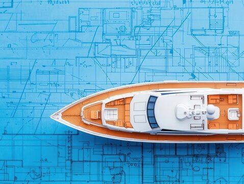 Blueprint of a luxury yacht s sun deck with detailed layouts and innovative design features