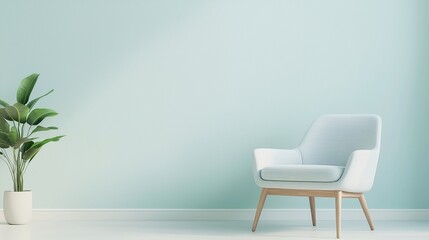 Fototapeta premium Serene Counseling Space, Soft green and blue walls create a calming environment, promoting comfort and tranquility for mental health care and supportive conversations.