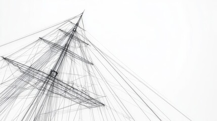 Fototapeta premium Exploded diagram of a yachts mast and rigging system, showcasing innovative materials and engineering