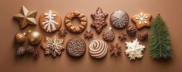 Festive holiday cookies decorated with sweet edible designs perfect for dessert treats featuring ice accents ideal for any celebration