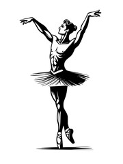 ballerina dancing in ballet pose