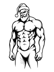 Fototapeta premium a man with a beard and a santa hat