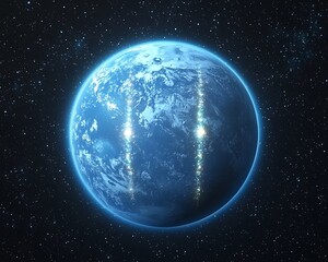 Glowing Earth for Space, Energy Beams.