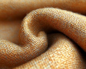 Fototapeta premium Golden Linen Fabric Swirl Texture.