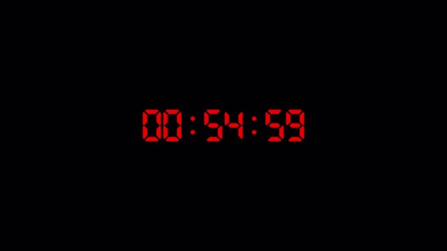     Digital one minute countdown timer in one minute 1 min countdown,  timer animation in sixty seconds, Hour, Minute, Second. countdown video