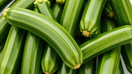 Fototapeta premium Fresh Green Zucchini Bunch with a Sparkling Star