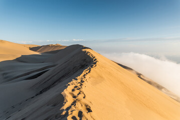 View of the dunes of Peru at sunset
