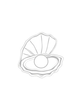 Continuous one line drawing of open oyster shell with pearl. Seashell symbol and banner of beauty spa and wellness salon in simple linear style, Continuous unilinear pattern of shells. Scalloped pearl