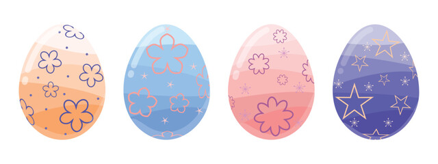 Yellow Blue Easter Egg And Pastel Color Decoration