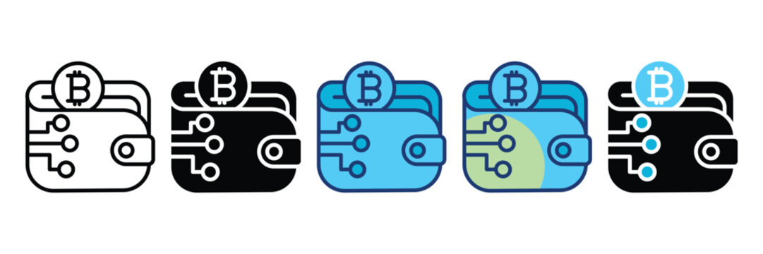 Wallet Icon Set Multiple Style Collection