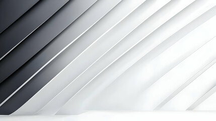 Obraz premium Abstract Background With Black White and Gray Gradient Diagonal Stripes Creating a 3D Effect and Modern Minimalist Design