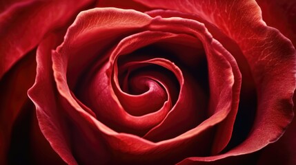 A Close Up View Of A Vivid Red Rose Bloom