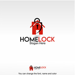 Home Lock Logo Template Design Vector