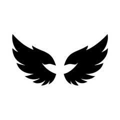 set of Black wings silhouette vector set
