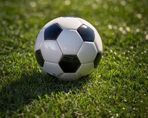 Fototapeta premium soccer ball on green grass