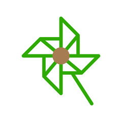 Whimsical Green Pinwheel, Simple and Delightful