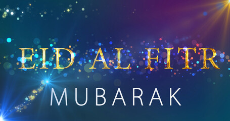 Gold shiny luxury Ramzan Eid, Eid AL Fitr Background glittering particles. Id el fitr gold caligraphy fairy dust animation. Ramadan kareem celebration, Islamic holiday. Holy traditional arabesque.