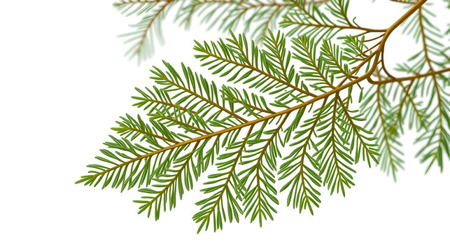 Abstract rendering of a Pakistani deodar leaf on white background, ideal for nature and botanical designs