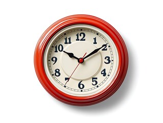 Vintage red wall clock display timekeeping home decor modern design aesthetic viewpoint