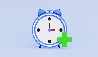 Concept of adding time to meet deadline. 3d illustration.