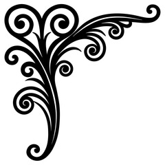 Decorative Line Symmetric Ornamental Border Design Floral Motif Abstract Flourish Filigree Elements