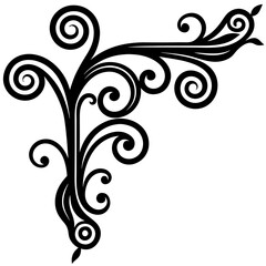 Decorative Line Symmetric Ornamental Border Design Floral Motif Abstract Flourish Filigree Elements