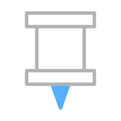 Fototapeta premium Minimalist Flat Icon of Pushpin with Blue Tip