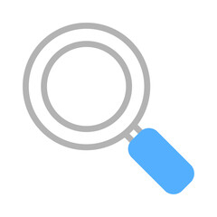 Simple Blue Magnifying Glass Icon Vector Design