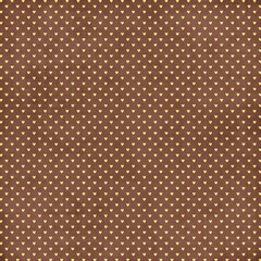 Vintage brown textured background with tiny golden hearts in a seamless pattern, ideal for Valentine’s Day, rustic wedding stationery, scrapbook paper, gift wrap and romantic designs.