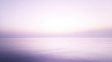 Tranquil Lilac Seascape: A Calming Scene of Ocean Meeting Soft Sky Horizon