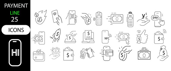 a set of office and business icons in a minimalistic style. 
