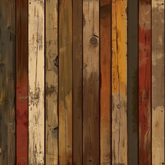 Fototapeta premium Colorful rustic wooden planks background texture.