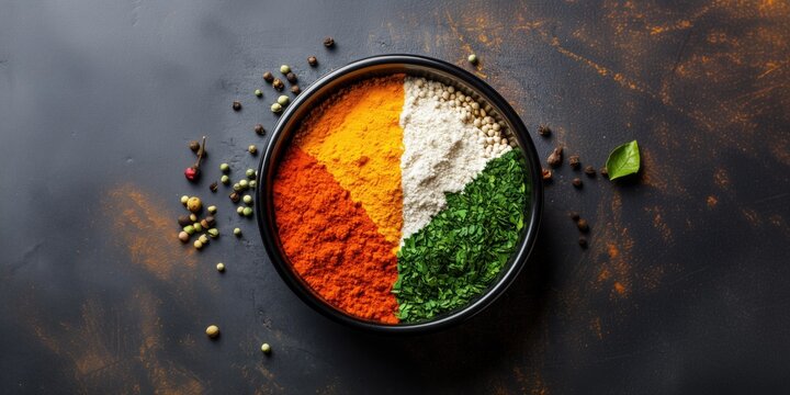 representing indian flag - tricolor in bowl